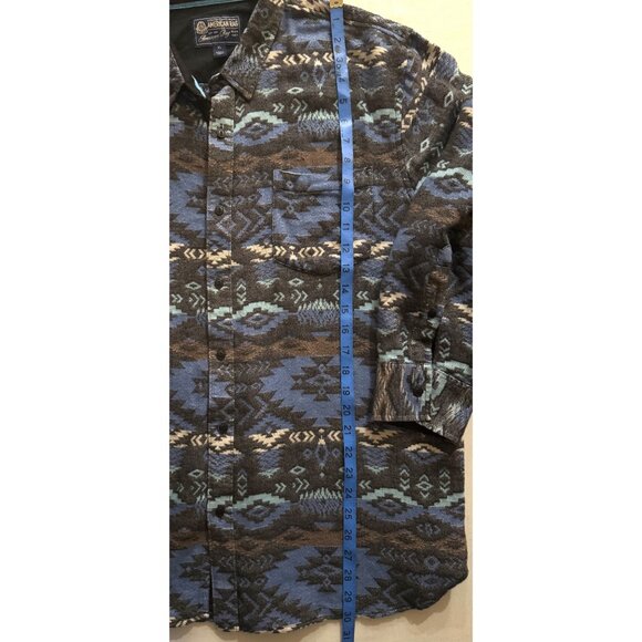 American Rag Men's XL Aztec Print Button-Up Shirt Blue/Gray Western Cowboy - Picture 7 of 7
